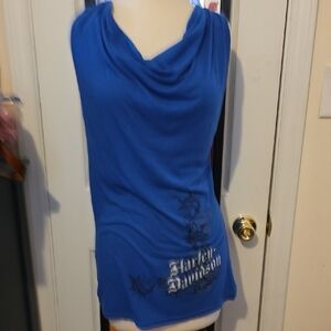 Harley-Davidson Royal Blue Cowl Neck Top